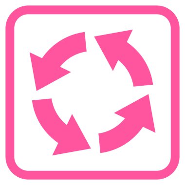 Dolaşım vektör simgesi bir çerçeve içinde