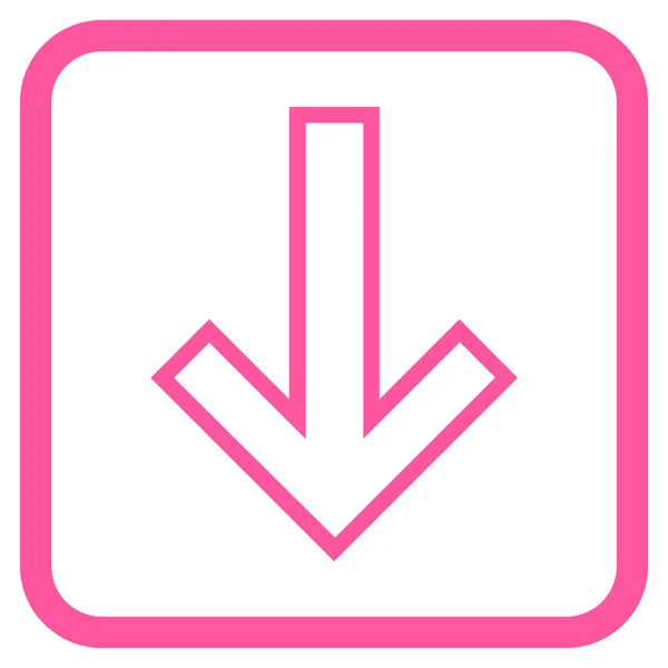 Arrow Down Vector Icon într-un cadru — Vector de stoc