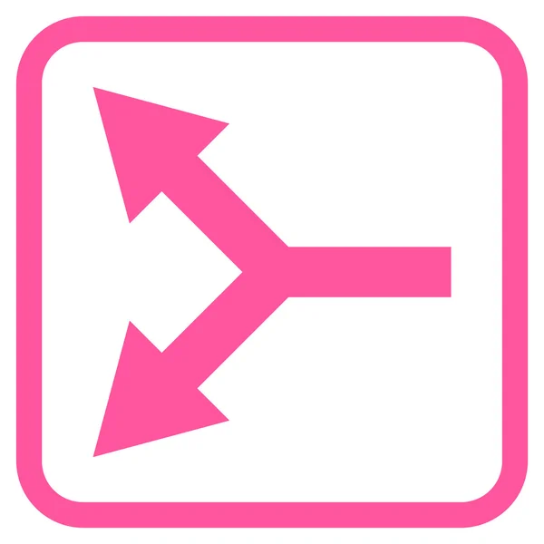 Bifurcación Flecha izquierda Vector icono en un marco — Archivo Imágenes Vectoriales