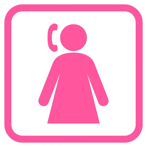 Volání žena vektorové ikony v rámečku — Stockový vektor