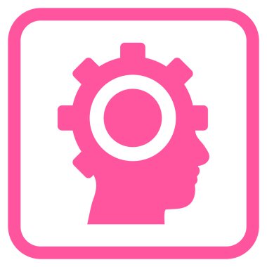 Cyborg dişli vektör simgesi bir çerçeve içinde