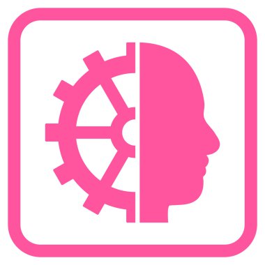 Cyborg dişli vektör simgesi bir çerçeve içinde