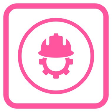 Geliştirme kask vektör simgesi bir çerçeve içinde