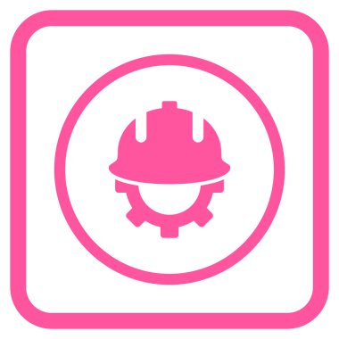 Geliştirme kask vektör simgesi bir çerçeve içinde