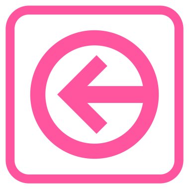 Yön sol vektör simgesi bir çerçeve içinde