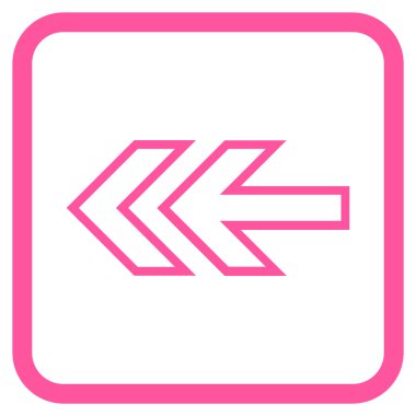 Yön sol vektör simgesi bir çerçeve içinde