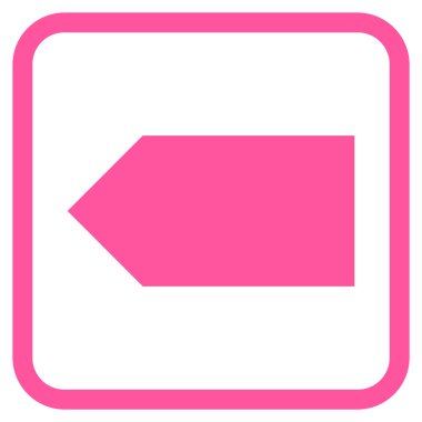 Yön sol vektör simgesi bir çerçeve içinde