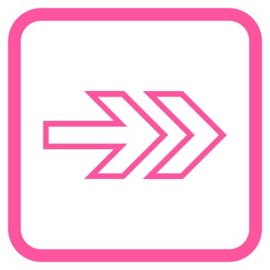 Yöne doğru vektör simgesi bir çerçeve içinde