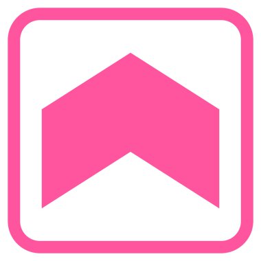 Yön yukarı vektör simgesi bir çerçeve içinde