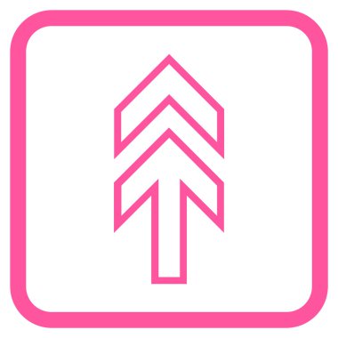 Yön yukarı vektör simgesi bir çerçeve içinde