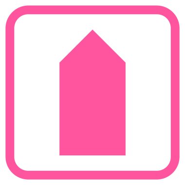 Yön yukarı vektör simgesi bir çerçeve içinde