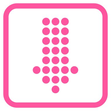 Vektör simgesi bir çerçeve içinde aşağı noktalı ok