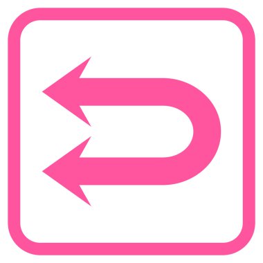 Çift sol ok vektör simgesi bir çerçeve içinde