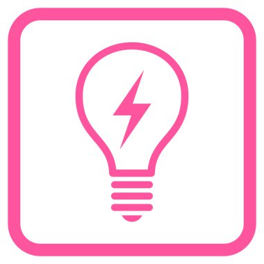 Elektrikli ampul vektör simgesi bir çerçeve içinde