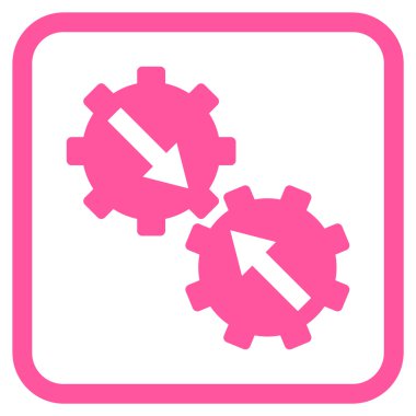 Dişli Tümleştirme vektör simgesi bir çerçeve içinde