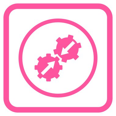 Dişli Tümleştirme vektör simgesi bir çerçeve içinde