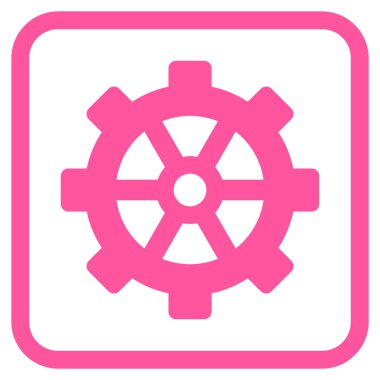 Dişli vektör simgesi bir çerçeve içinde