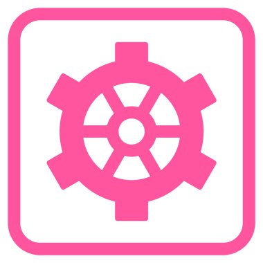 Dişli vektör simgesi bir çerçeve içinde