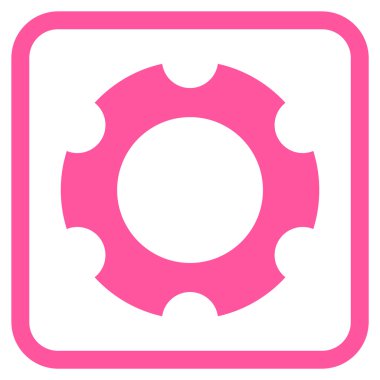 Dişli vektör simgesi bir çerçeve içinde