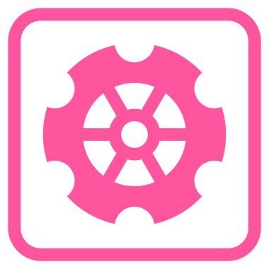 Dişli vektör simgesi bir çerçeve içinde