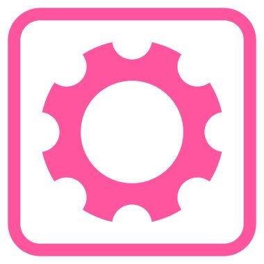 Dişli vektör simgesi bir çerçeve içinde