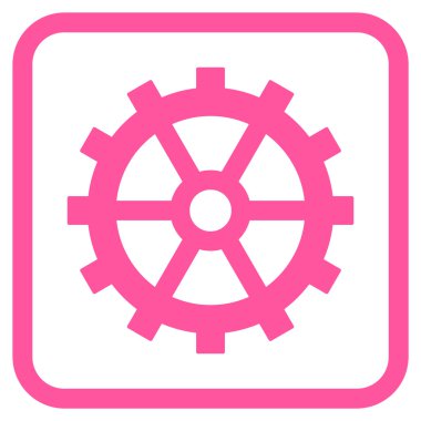 Dişli vektör simgesi bir çerçeve içinde