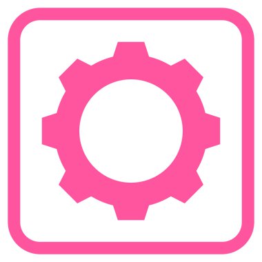 Dişli vektör simgesi bir çerçeve içinde