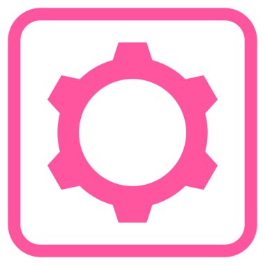 Dişli vektör simgesi bir çerçeve içinde