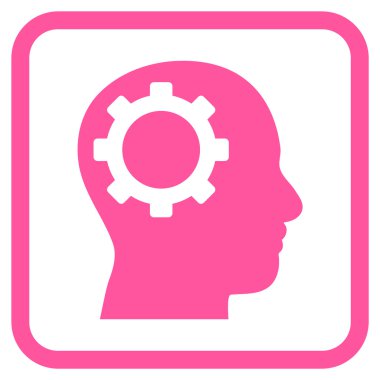 Akıl dişli vektör simgesi bir çerçeve içinde