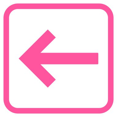 Sol ok vektör simgesi bir çerçeve içinde