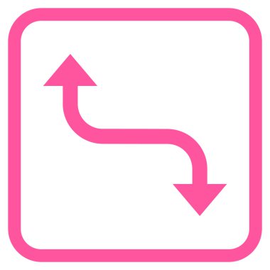 Bend ok vektör simgesi bir çerçeve içinde karşısında