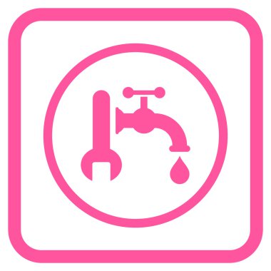 Sıhhi tesisat vektör simgesi bir çerçeve içinde