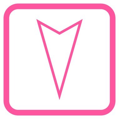 İşaretçi vektör simgesi bir çerçeve içinde aşağı