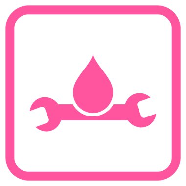 Sıhhi tesisat vektör simgesi bir çerçeve içinde