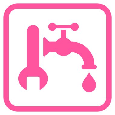 Sıhhi tesisat vektör simgesi bir çerçeve içinde