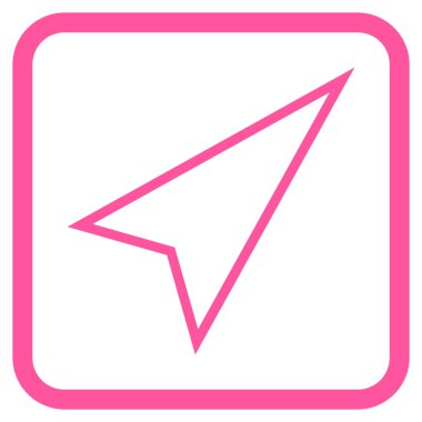 İşaretçiyi doğru yukarı vektör simgesi bir çerçeve içinde