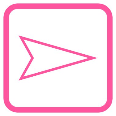 İşaretçi doğru vektör simgesi bir çerçeve içinde