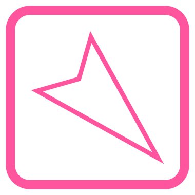 İşaretçi vektör simgesi bir çerçeve içinde aşağı