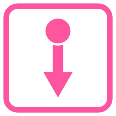 Vektör simgesi bir çerçeve içinde aşağı çekin