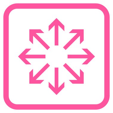 Radyal oklar bir çerçeve içinde simge vektör