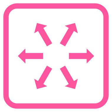 Radyal oklar bir çerçeve içinde simge vektör