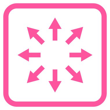 Radyal oklar bir çerçeve içinde simge vektör