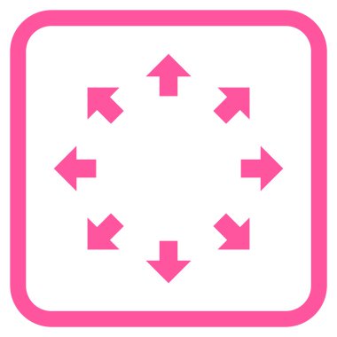 Radyal oklar bir çerçeve içinde simge vektör