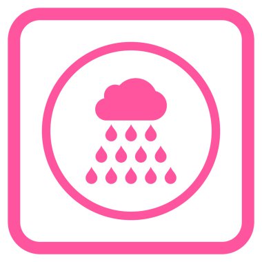 Yağmur bulutu vektör simgesi bir çerçeve içinde