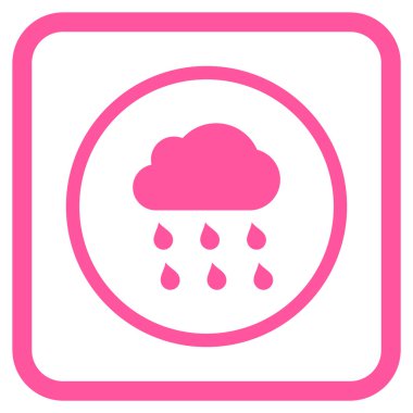 Yağmur bulutu vektör simgesi bir çerçeve içinde