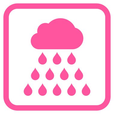 Yağmur bulutu vektör simgesi bir çerçeve içinde