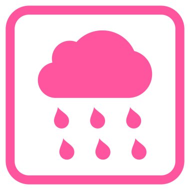 Yağmur bulutu vektör simgesi bir çerçeve içinde