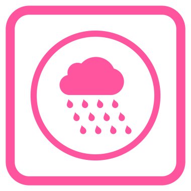 Yağmur bulutu vektör simgesi bir çerçeve içinde