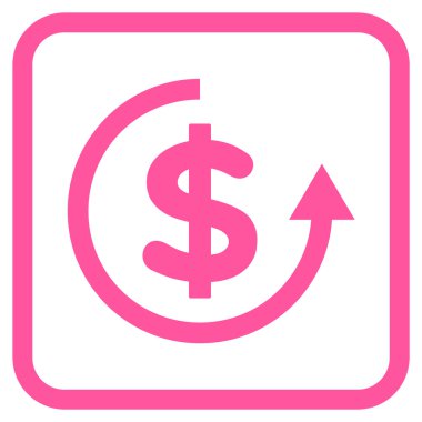 Geri ödeme vektör simgesi bir çerçeve içinde