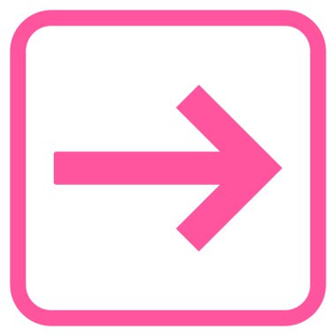 Sağ ok vektör simgesi bir çerçeve içinde